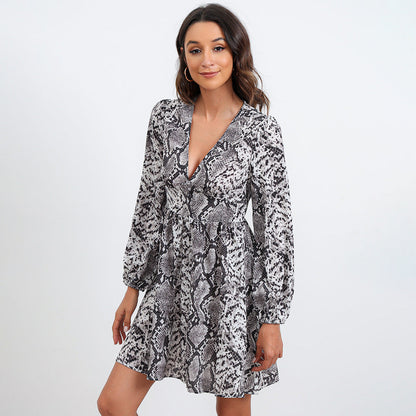 Laurent Python Print Twist Kimono Dress