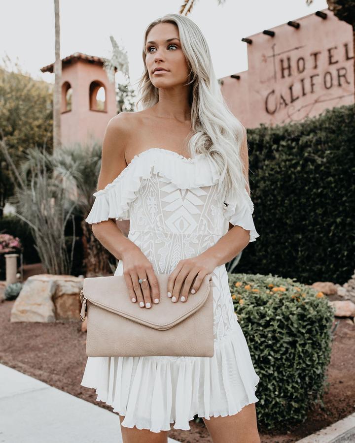 Passion Lace Off The Shoulder High Low Midi Dress