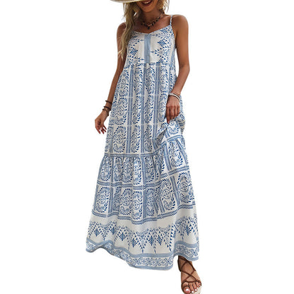 Smiling For No Reason Floral Maxi Dress - Blue - FINAL SALE