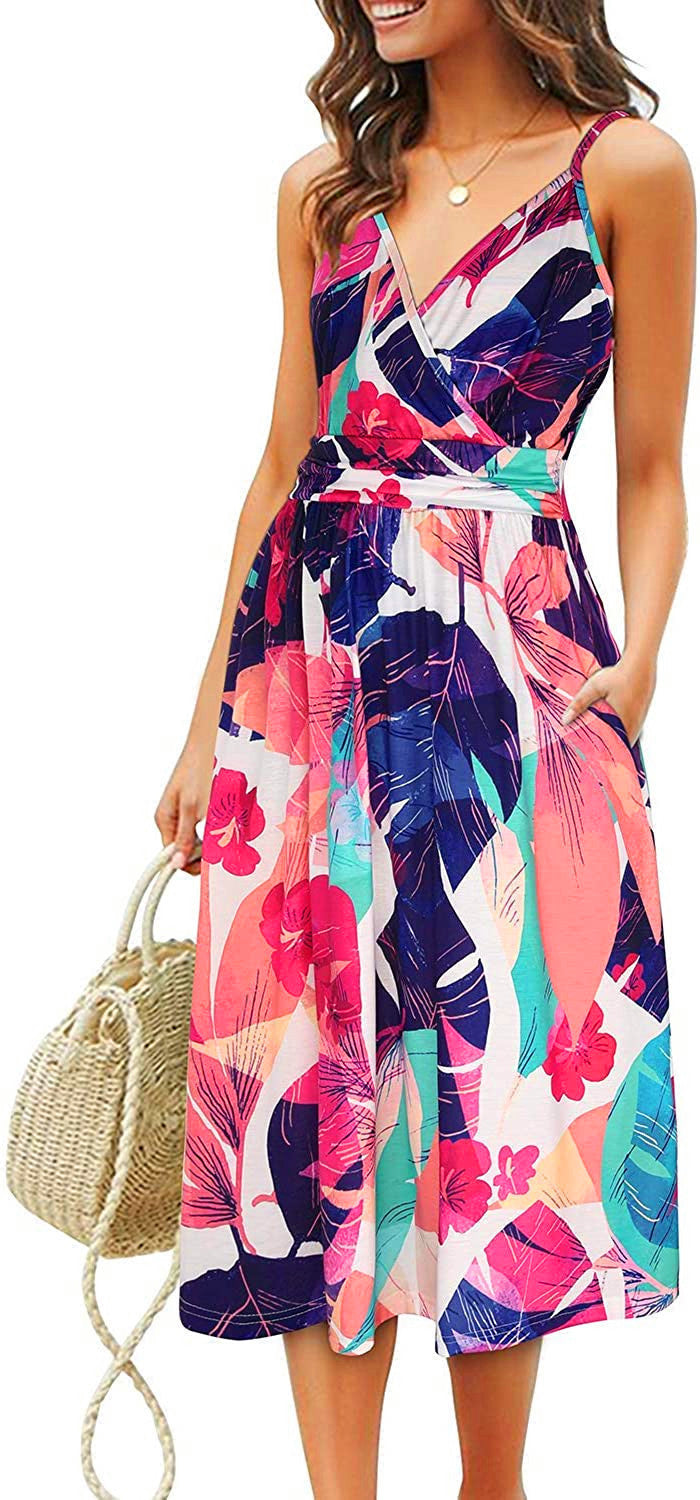 Koa Pocketed Floral Tiered Midi Dress