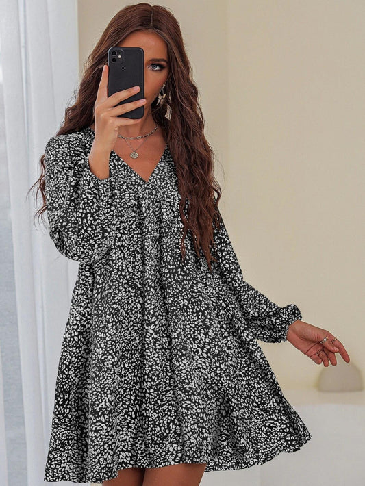 Skylar Printed Tie Dress - Black - FINAL SALE