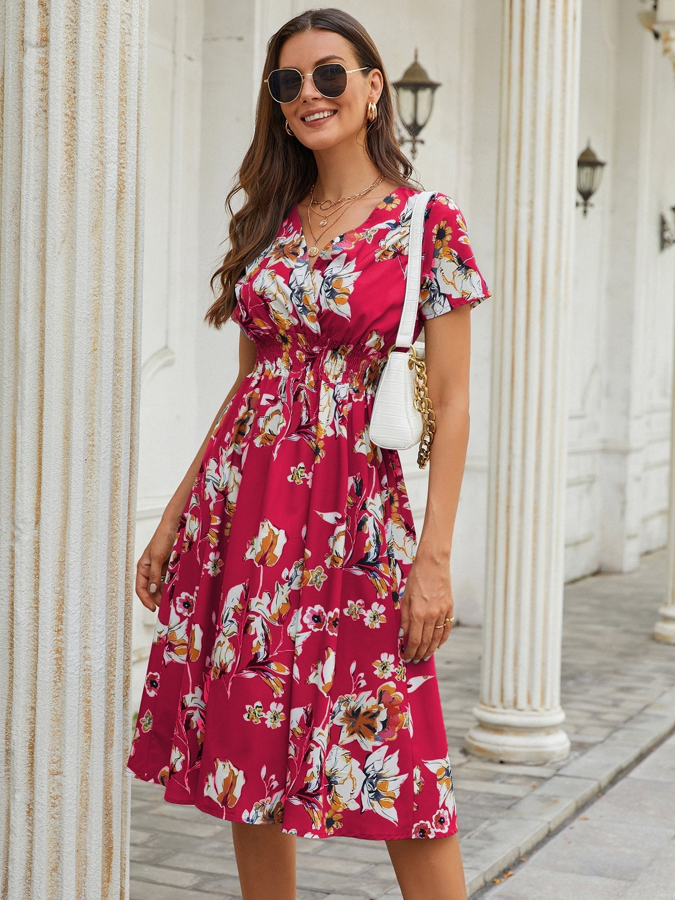 Dynamite Floral Tiered Maxi Dress