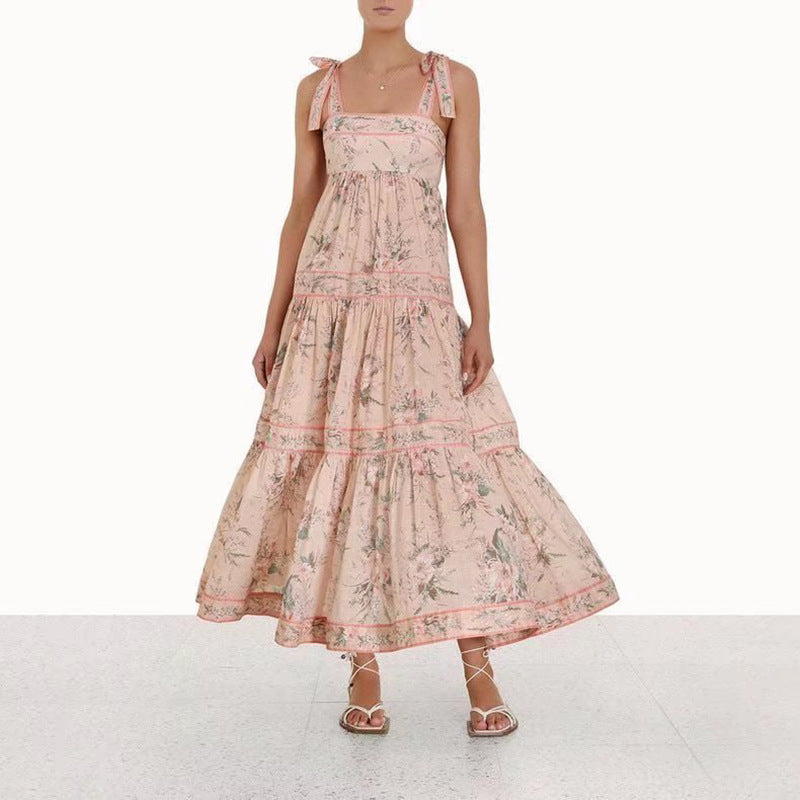 Half Moon Printed Tiered Maxi Dress - FINAL SALE