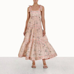 Half Moon Printed Tiered Maxi Dress - FINAL SALE