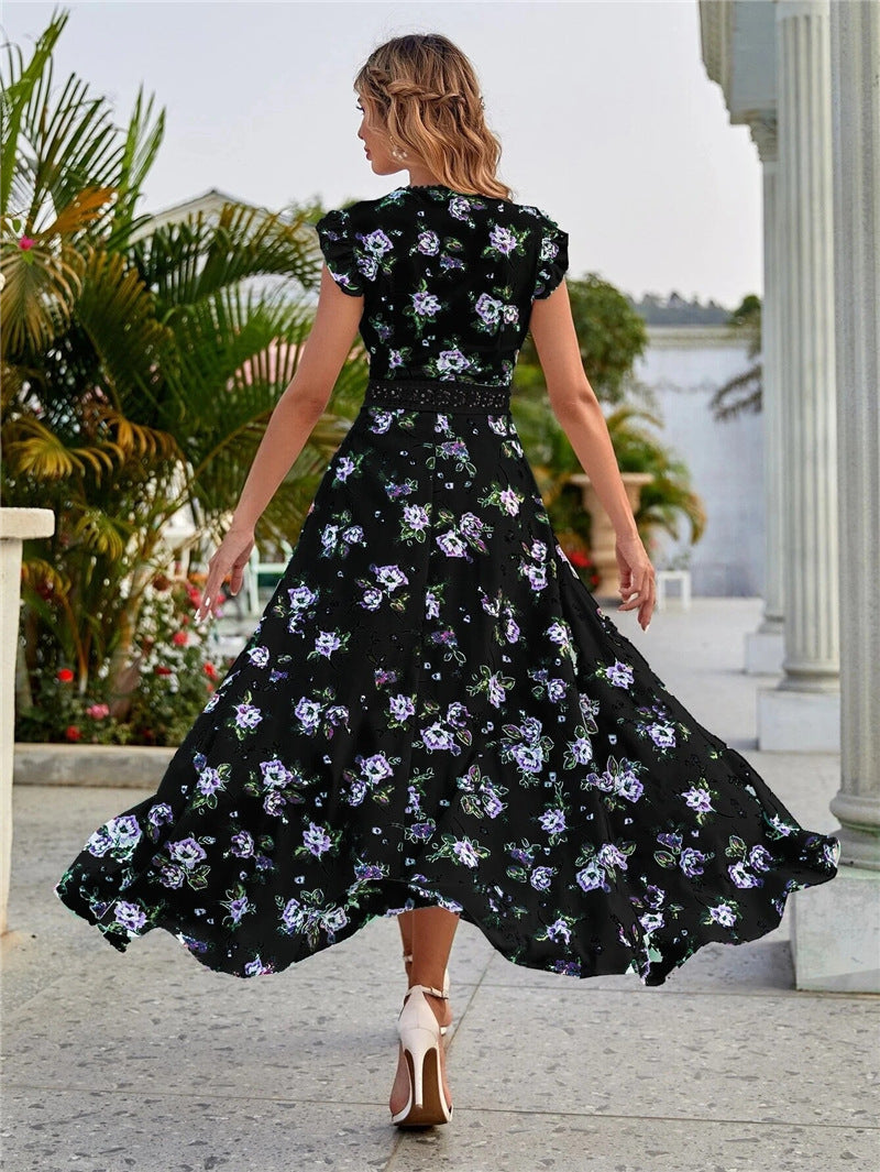 The Way Back Home Floral Ruffle Maxi Dress