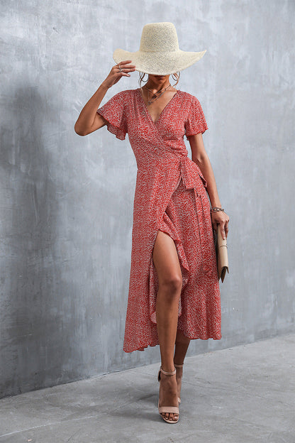 Knox Paisley High Low Ruffle Maxi Dress - FINAL SALE