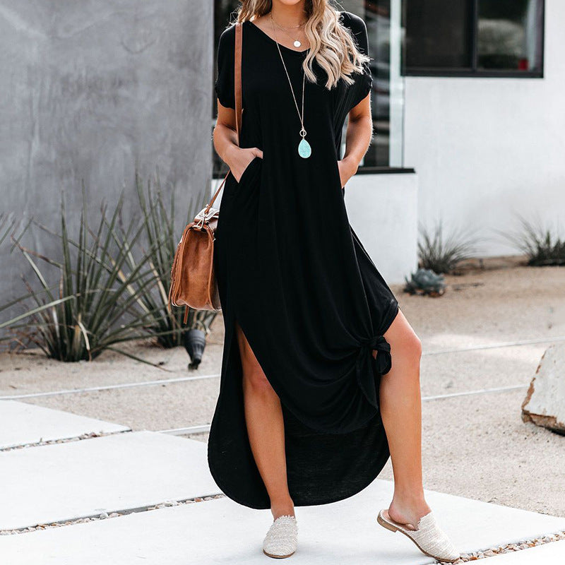 Farmers Market Pocketed Modal Maxi Dress - Black