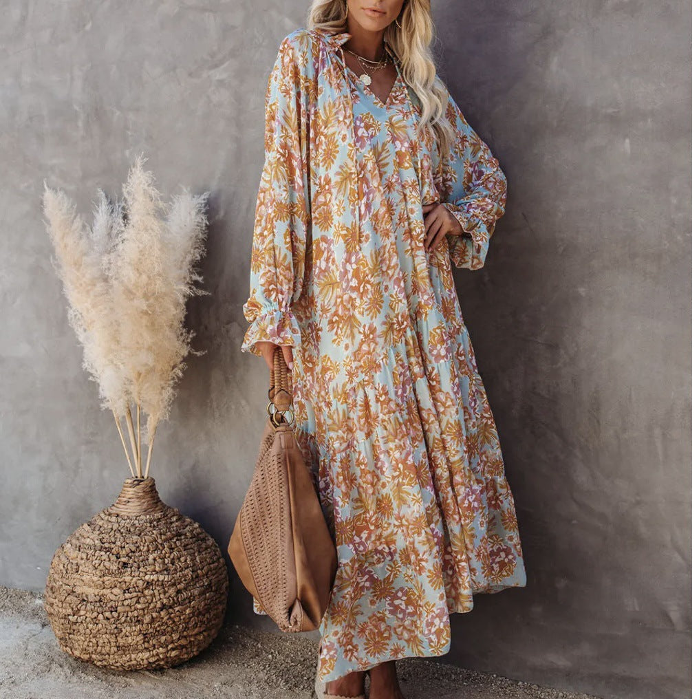 Tricks Snake Print Boho Maxi Dress