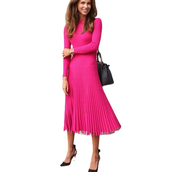 Laurie Pleated Cutout Midi Dress - Magenta