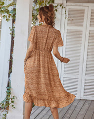 Magic Touch Smocked Maxi Dress - Burnt Sun