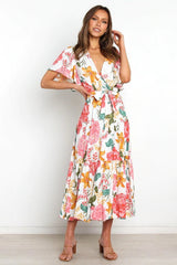 Taylen Satin Floral Cutout Maxi Dress - FINAL SALE