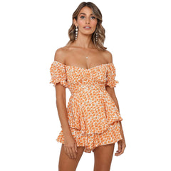 Honeybee Floral Smocked Off The Shoulder Dress - Yellow