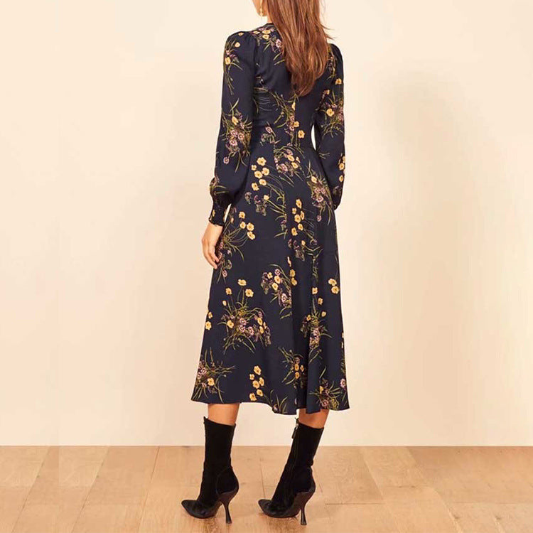 Mccarthy Floral Ruched Sleeve Midi Dress