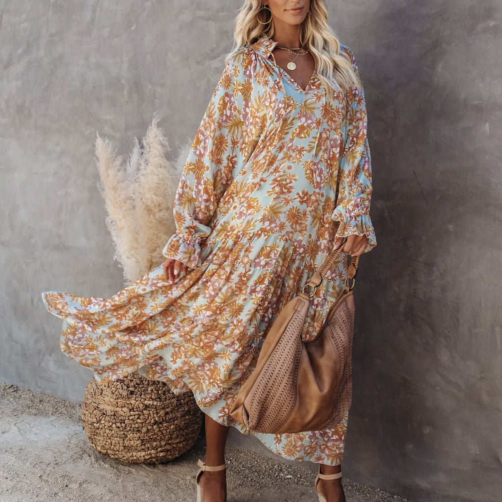 Tricks Snake Print Boho Maxi Dress