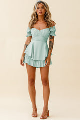 Mahoney Smocked Ruffle Mini Dress - Pistachio