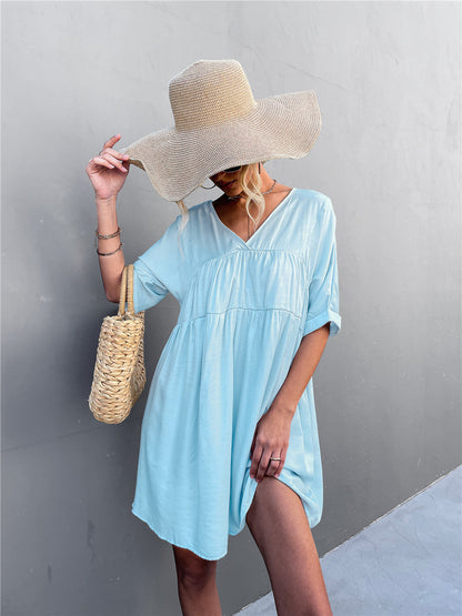 Cheers To Summer Pocketed Tassel Dress - Ocean - FINAL SALE