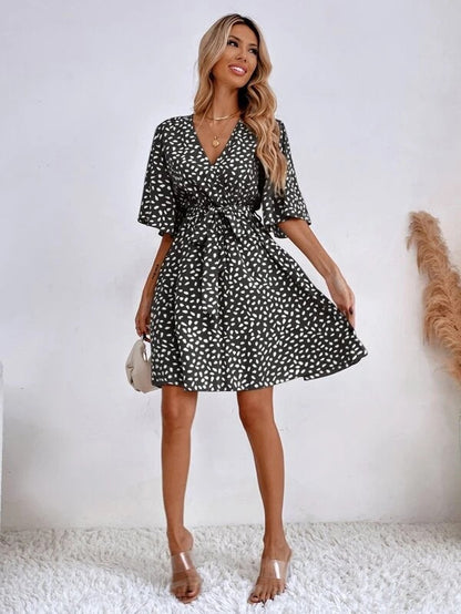 I Wonder Textured Button Down Dress