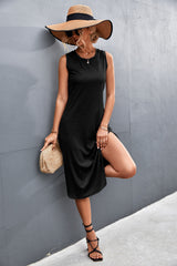 Laken Modal Blend Sleeveless Midi Dress - Faded Black