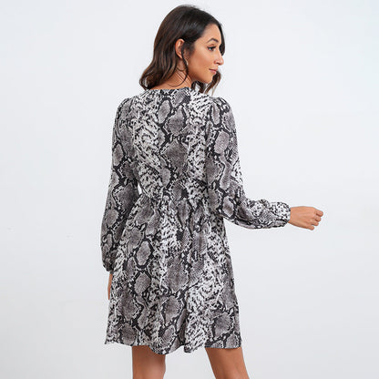 Laurent Python Print Twist Kimono Dress