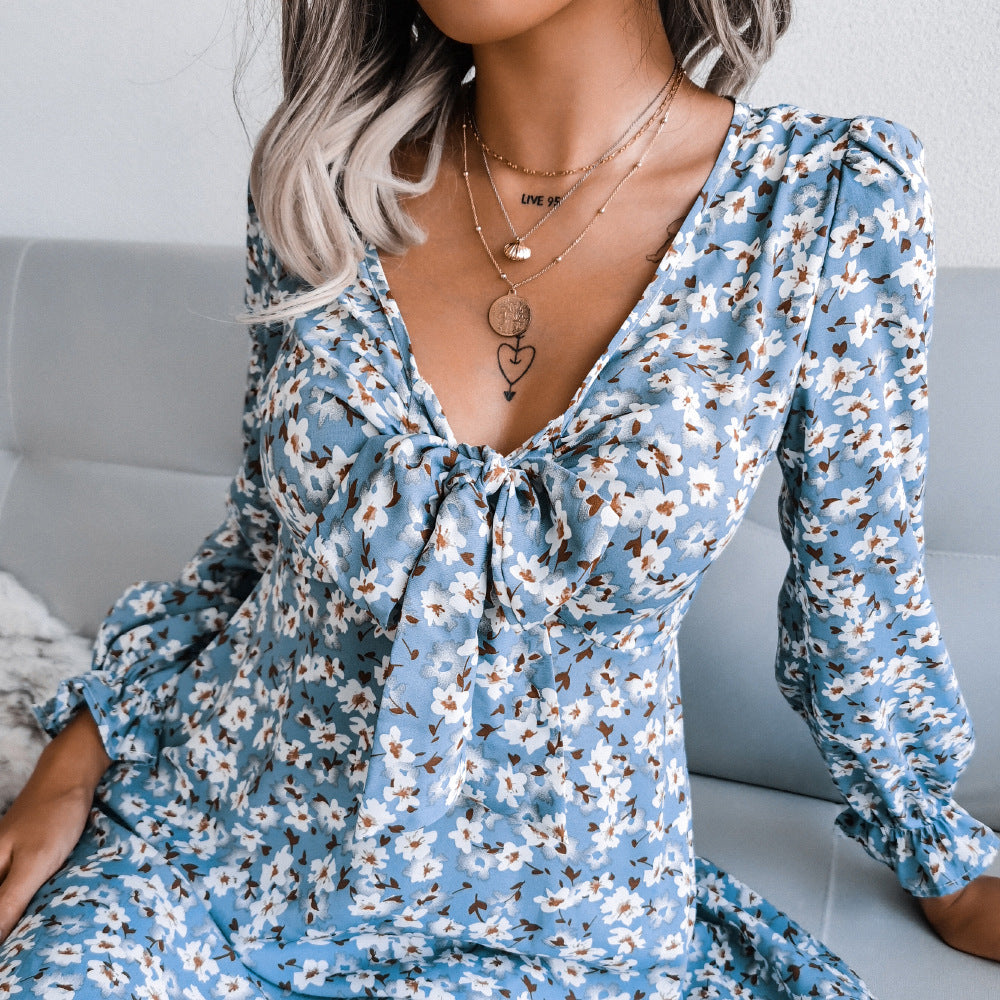 Quiet Dawn Printed Button Down Babydoll Dress