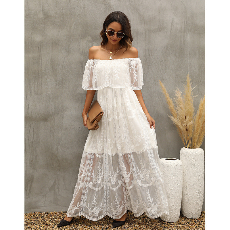 Our Together Is Forever Off The Shoulder Lace Maxi Dress