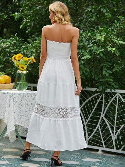 Clemente Strapless Crochet Maxi Dress