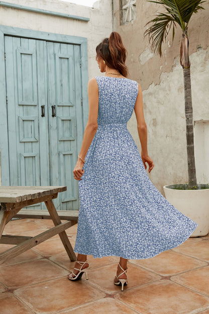 Trystan Floral Crochet Tiered Maxi Dress - Blue - FINAL SALE