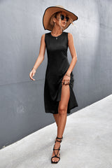 Laken Modal Blend Sleeveless Midi Dress - Faded Black