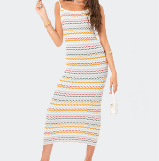 Campbell Striped Knit Maxi Dress