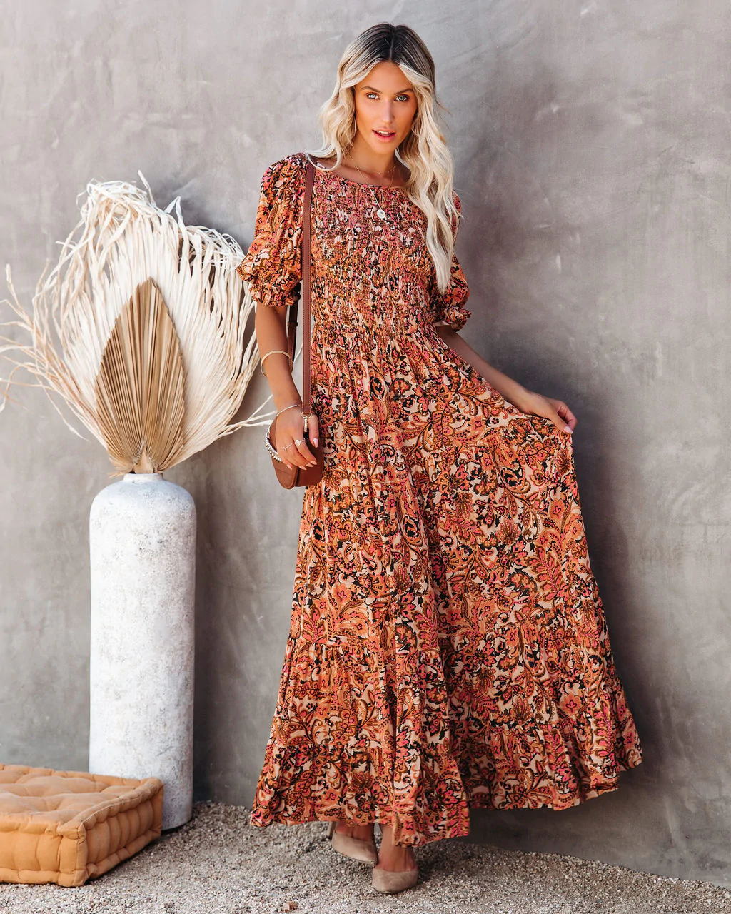 KittenAlarm - Anella Smocked Floral Maxi Dress