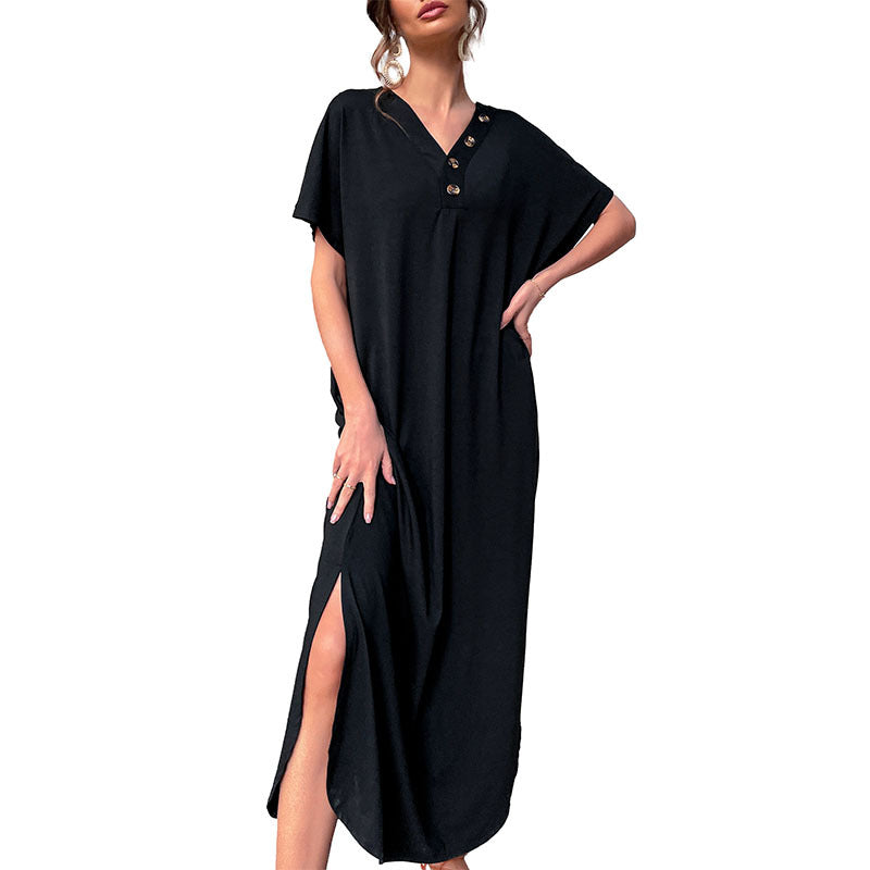 Retrograde Cotton Blend Midi T-Shirt Dress