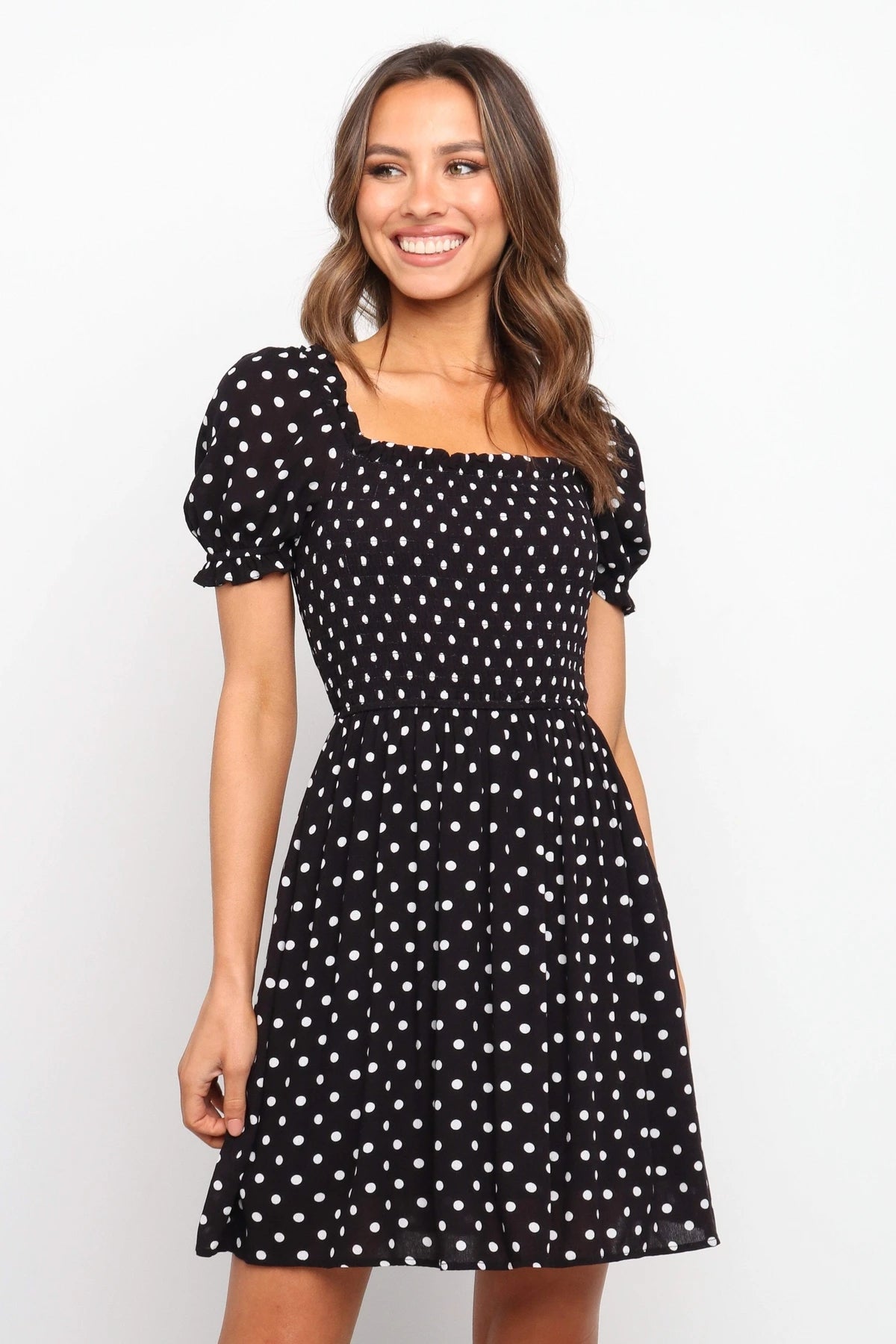 Dawn Polka Dot Puff Sleeve Babydoll Dress - FINAL SALE