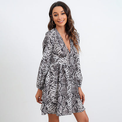 Laurent Python Print Twist Kimono Dress