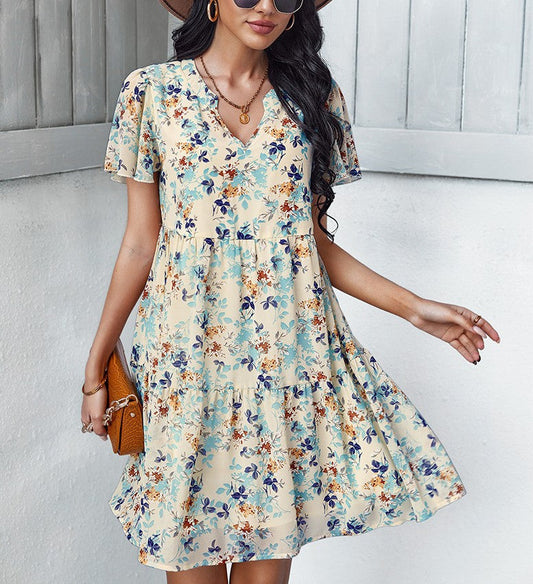 Follow Through Floral Tiered Midi Dress