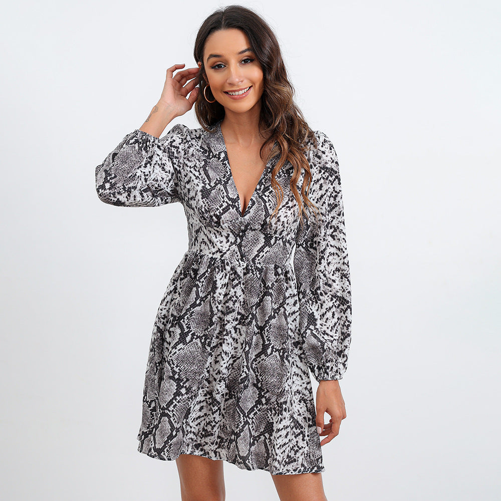 Laurent Python Print Twist Kimono Dress