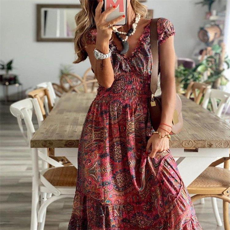 Turned Season Smocked Puff Sleeve Maxi Dress - FINAL SALE