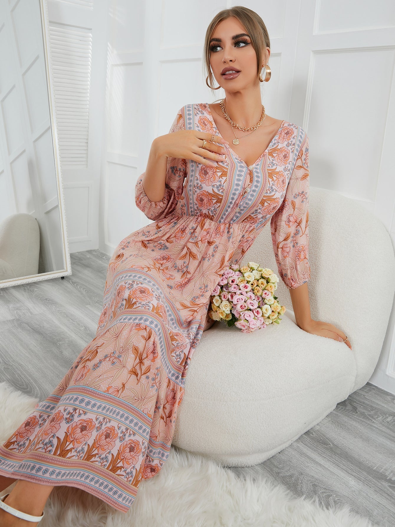 Citronella Adjustable Kimono Maxi Dress - FINAL SALE