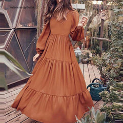 Isadore Satin Tiered Boho Midi Dress - FINAL SALE