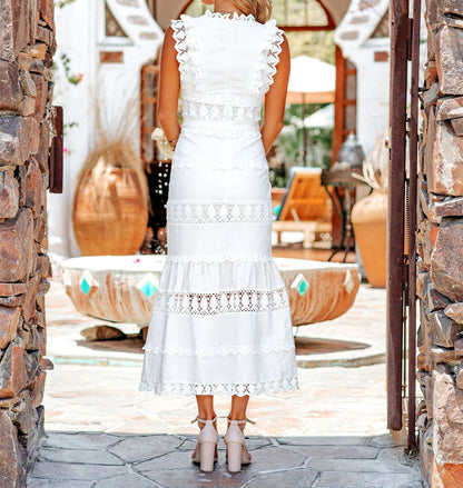 Jadene Cotton Eyelet Tiered Maxi Dress - FINAL SALE