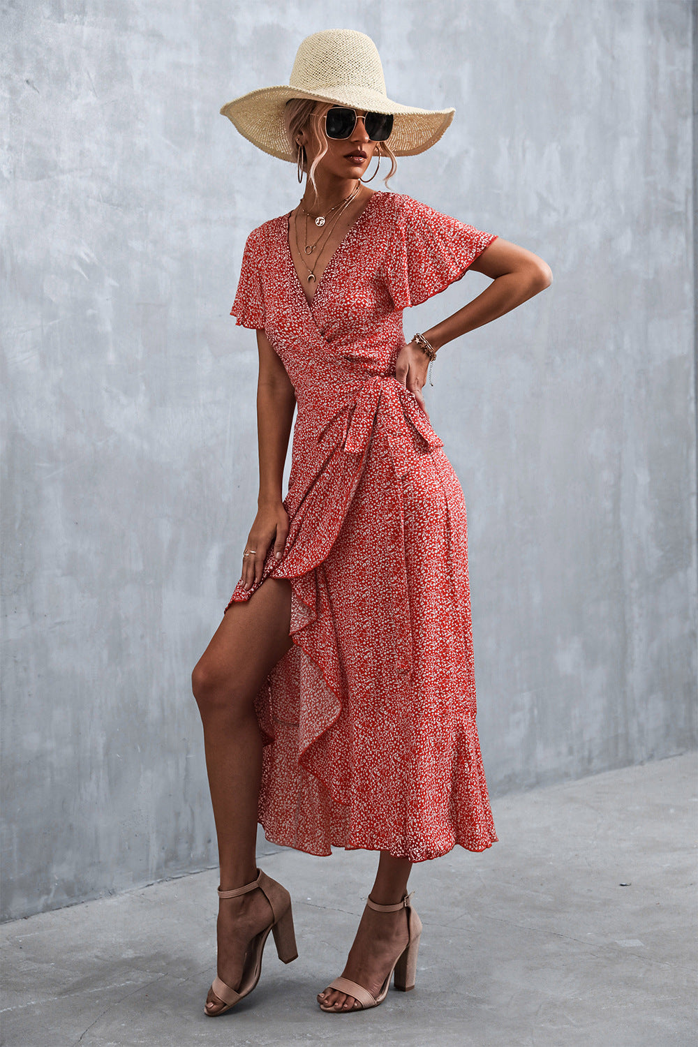 Knox Paisley High Low Ruffle Maxi Dress - FINAL SALE