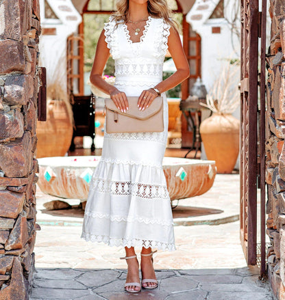 Jadene Cotton Eyelet Tiered Maxi Dress - FINAL SALE