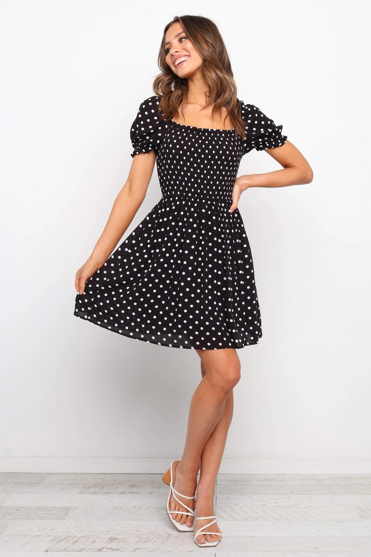 Dawn Polka Dot Puff Sleeve Babydoll Dress - FINAL SALE