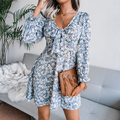 Quiet Dawn Printed Button Down Babydoll Dress