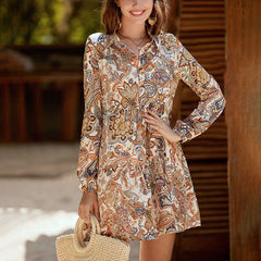 Raina Printed Button Down Shirt Dress - FINAL SALE