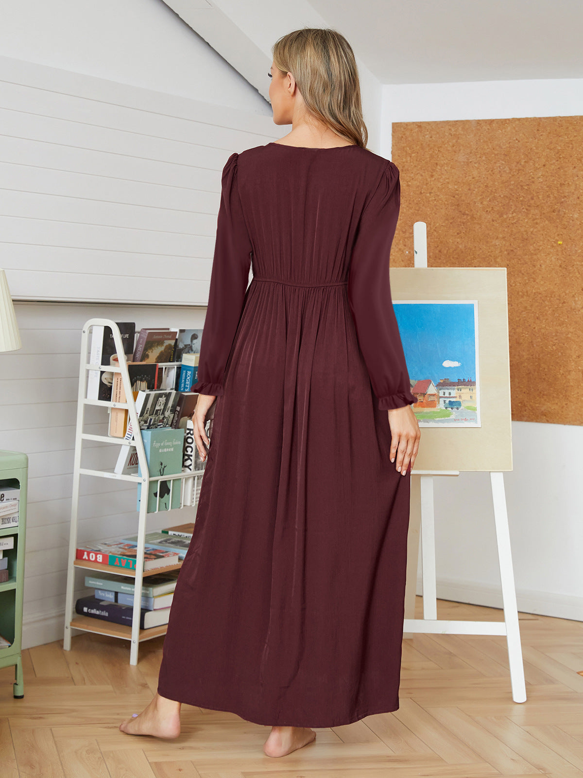 First Bloom Cotton Ruffle Maxi Dress - Rust