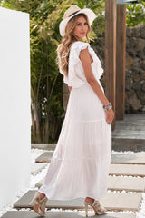 Rachel Textured Cutout Midi Dress - White