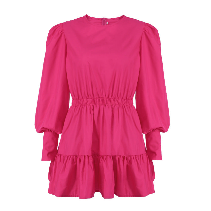 Jailen Smocked Ruffle Dress - Hot Pink