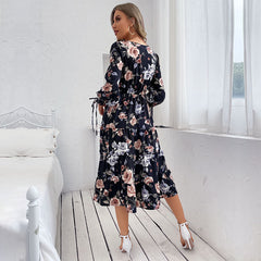 Early Sunset Floral Plisse Midi Dress
