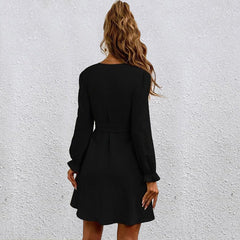 Meet And Greet Satin Drape Dress - Black