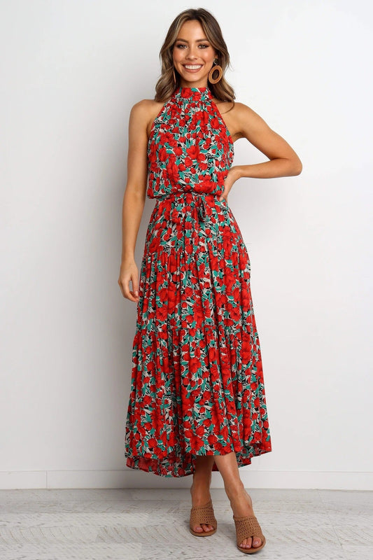 Know It All Floral Pleated Midi Dress